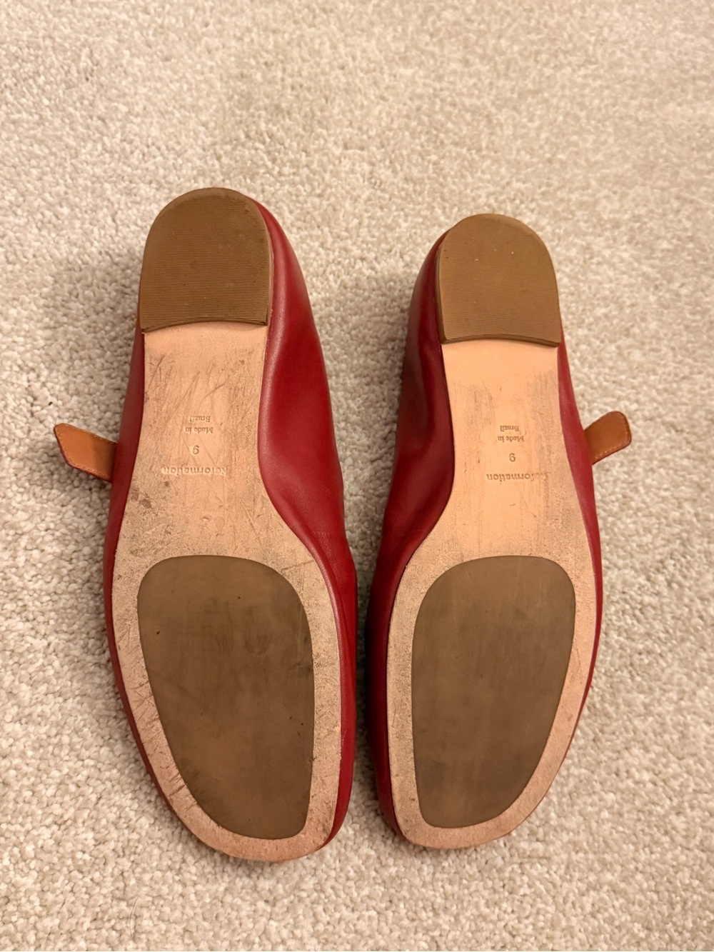 Reformation Bethany Mary Jane Ballet Flat
Size 9, BRICK RED LEATHER - Picture 3 of 6